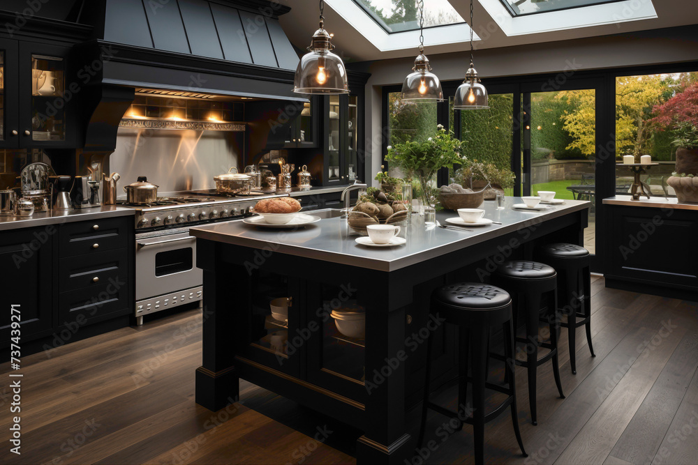 Picture a modern kitchen with the timeless appeal of ebony and ivory contrast, showcasing the simplicity and elegance of monochromatic design.