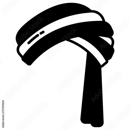 Turban glyph and line vector illustration