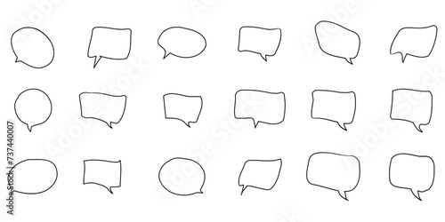 Speech bubbles thin line icons collection 