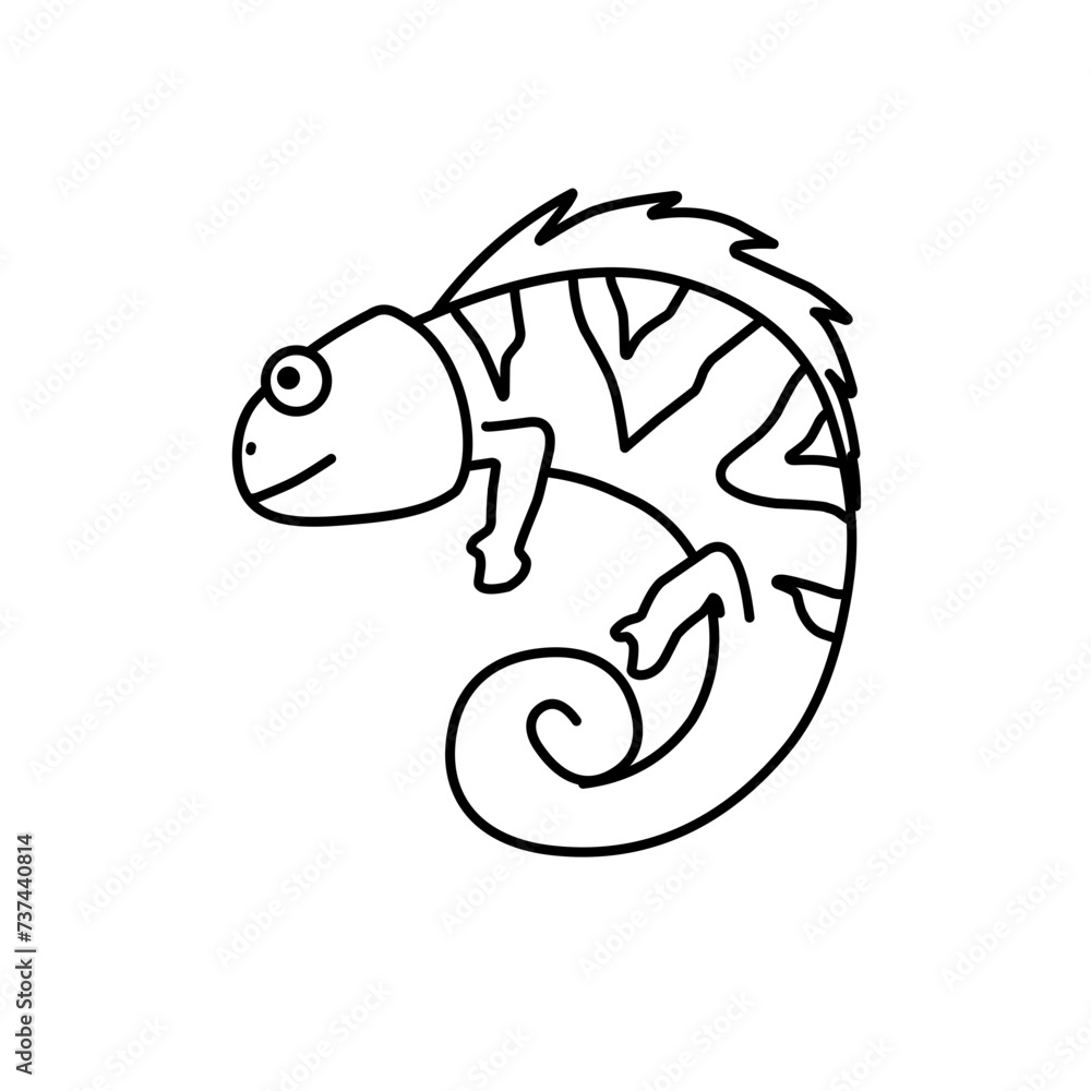 Hand Drawn Chameleon Doodle Hand Drawn Chameleon Doodle