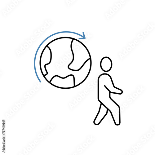 migration concept line icon. Simple element illustration. migration concept outline symbol design.