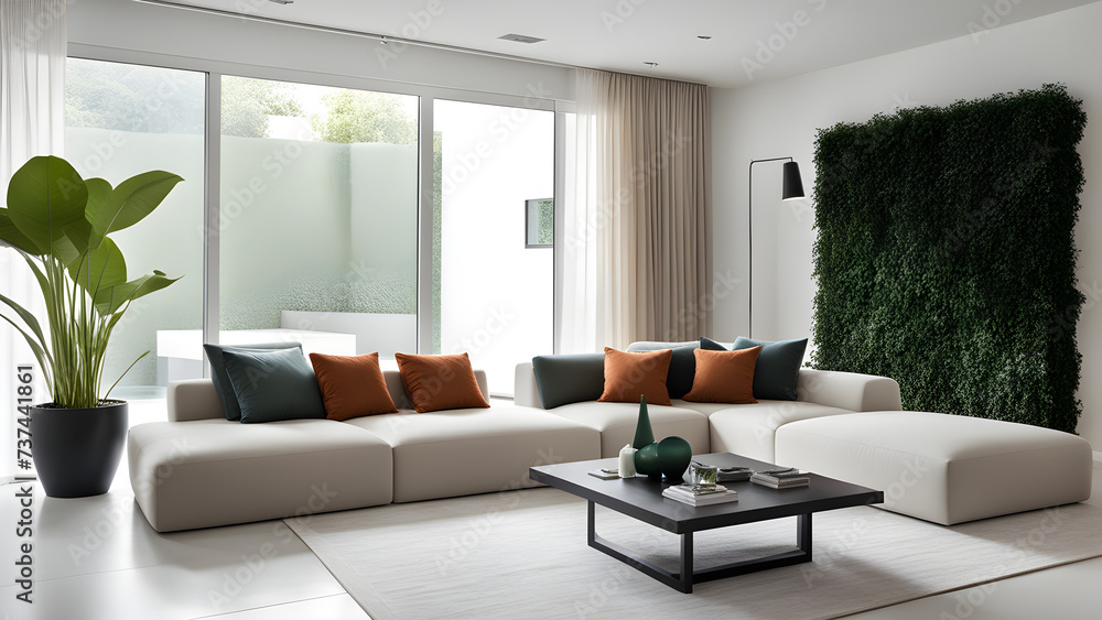 Fototapeta premium modern living interior Generative Ai 