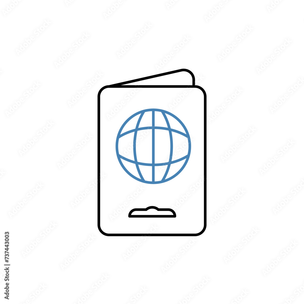 passport concept line icon. Simple element illustration. passport concept outline symbol design. passport concept line icon. Simple element illustration. passport concept outline symbol design.
