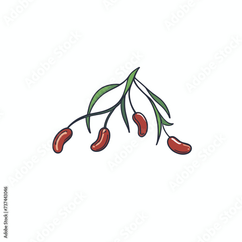Kidney beans cartoon illustration on white background vector design