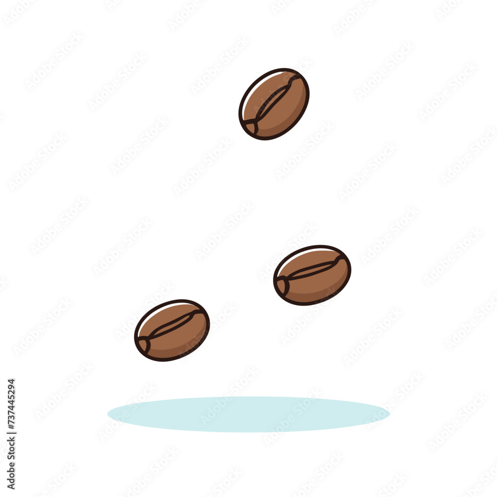 Illustration of roasted coffee beans Illustration of roasted coffee beans