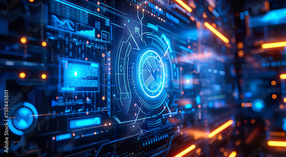 digital computer technology, network and business system, futuristic tech background concept digital computer technology, network and business system, futuristic tech background concept