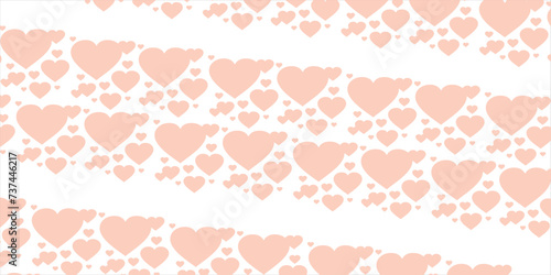 Cute love heart seamless pattern illustration. Cute romantic pink hearts background print. Valentine's day holiday backdrop texture design.