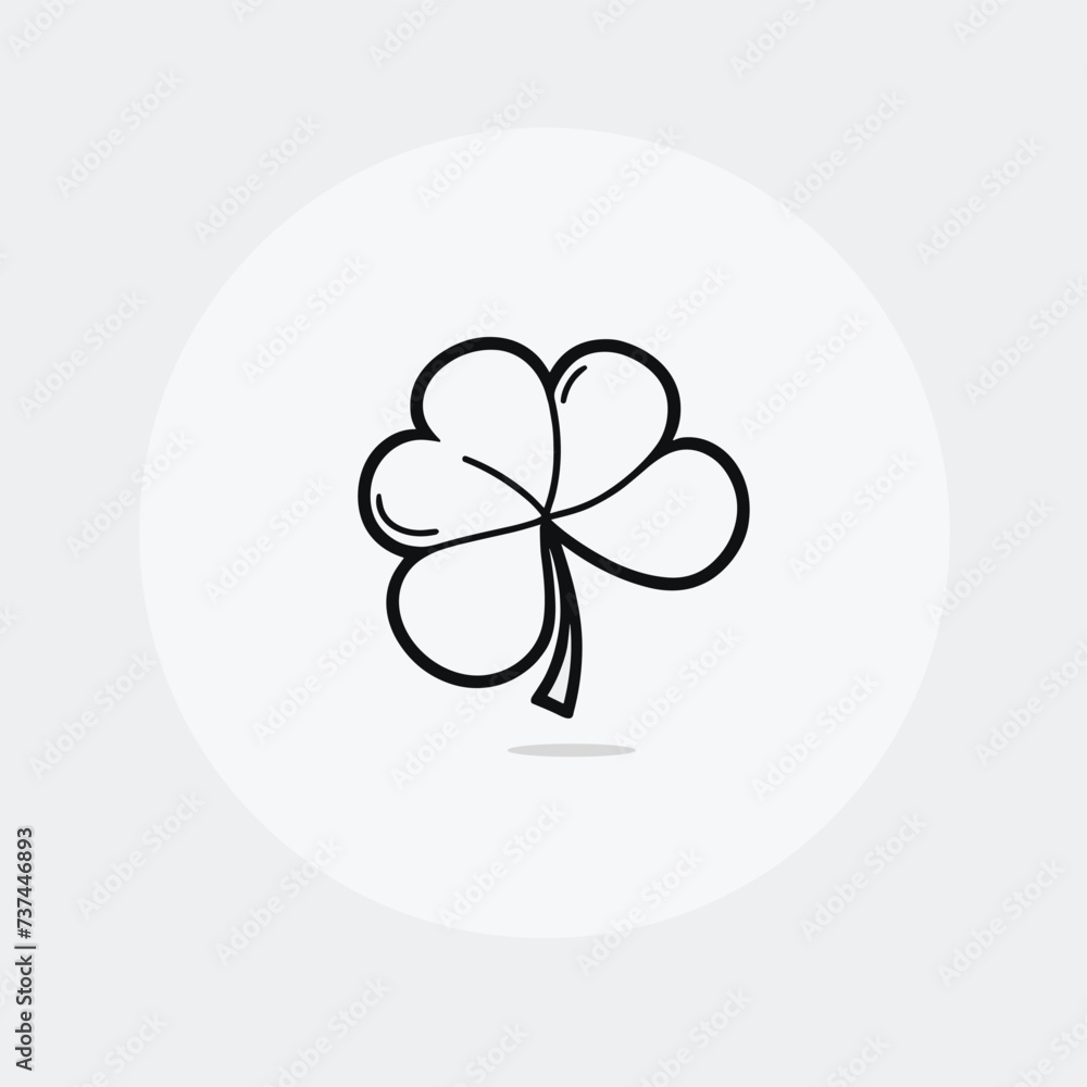 Green clover illustration simple flat vector design Green clover illustration simple flat vector design