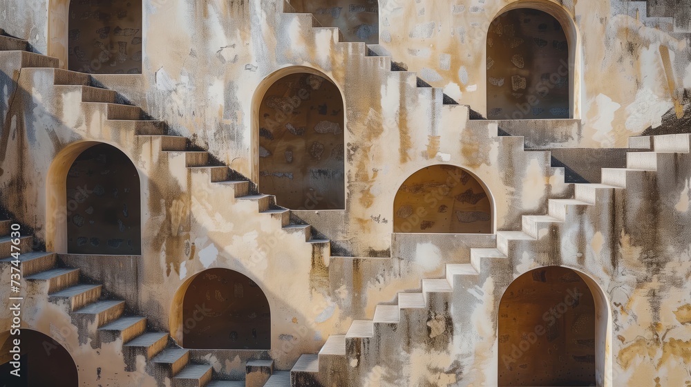 Architectural marvel of staircases, a symmetrical journey through history's design
