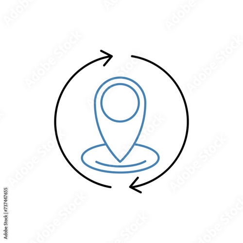resettlement concept line icon. Simple element illustration. resettlement concept outline symbol design.