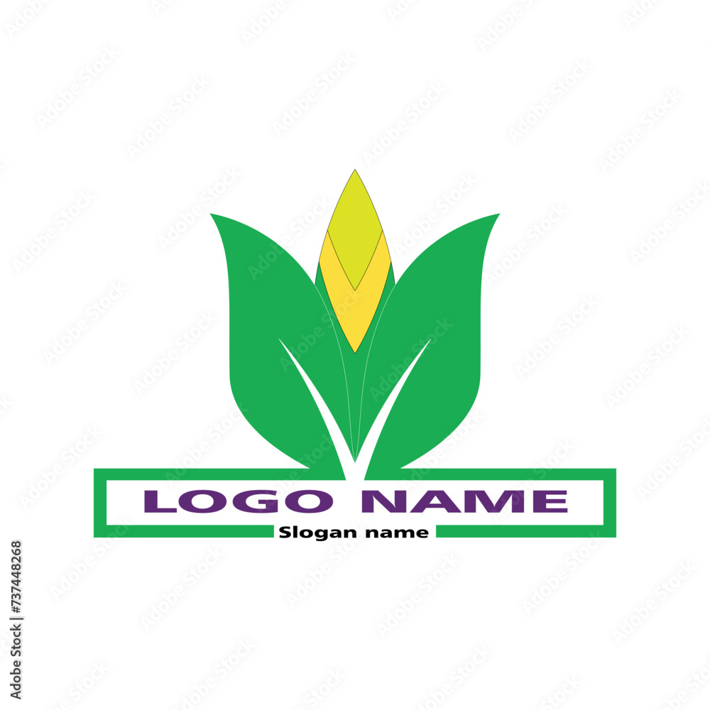 Flower bud and Leaf Logo design for Symbol, Industrial template Flower bud and Leaf Logo design for Symbol, Industrial template