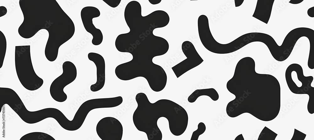 Playful Black & White Patterns, Whimsical Shapes Playful Black & White Patterns, Whimsical Shapes