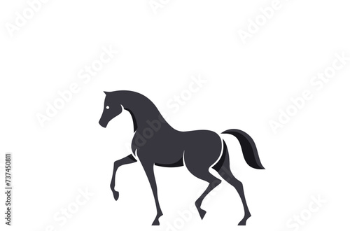 horse silhouette isolated on white © mamun