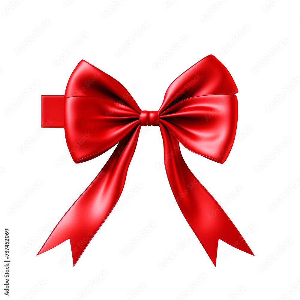 Fototapeta premium Red ribbon. Isolated on transparent background