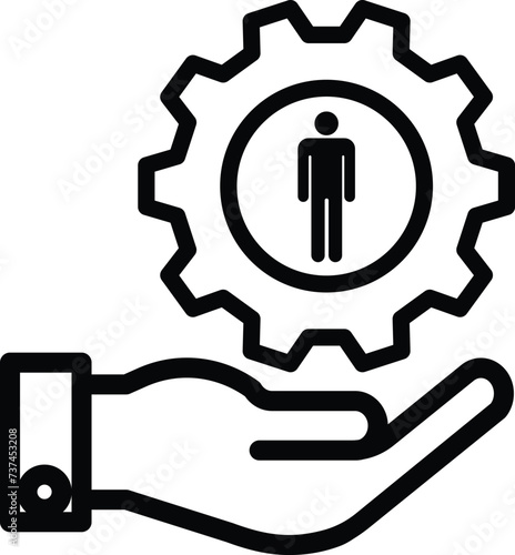 workforce demand analysis icon vector illustration sign