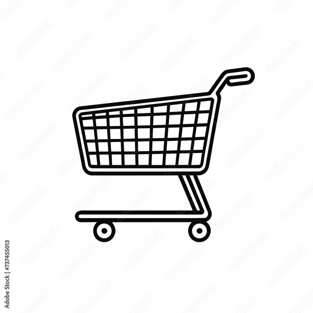 Cartoon shopping cart icon clip art vector illustration