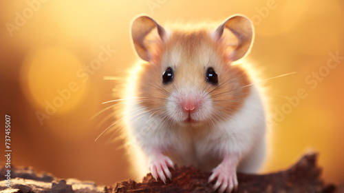 Super Macro Close-up of hamster. Full HD Background. Generative AI, © s1llu