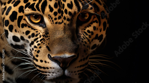 Super Macro Close-up of jaguar. Full HD Background. Generative AI, © s1llu