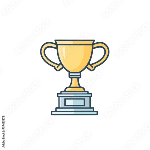 Cartoon trophy cup illustration vector art