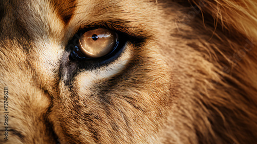 Super Macro Close-up of lion. Full HD Background. Generative AI, © s1llu