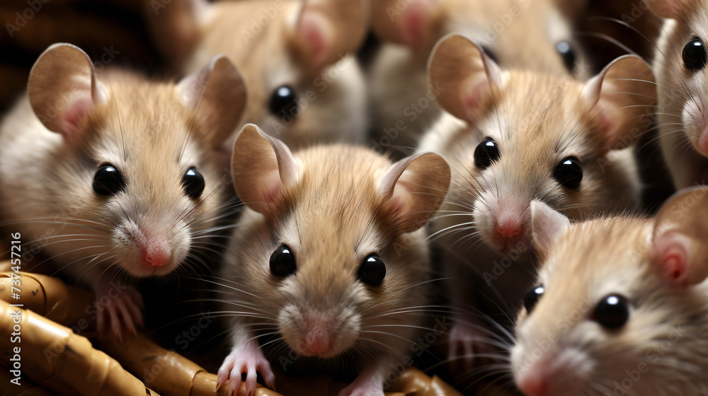 Super Macro Close-up of mice. Full HD Background. Generative AI, Super Macro Close-up of mice. Full HD Background. Generative AI,