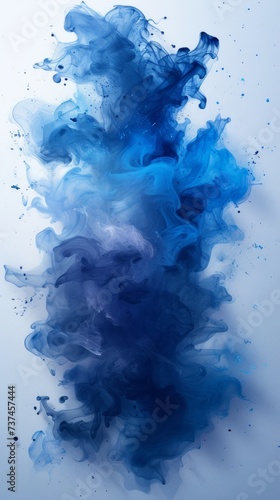 Soft Blue Watercolor Splash on White Generative AI