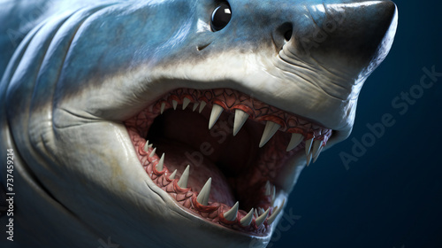 Super Macro Close-up of shark. Full HD Background. Generative AI 