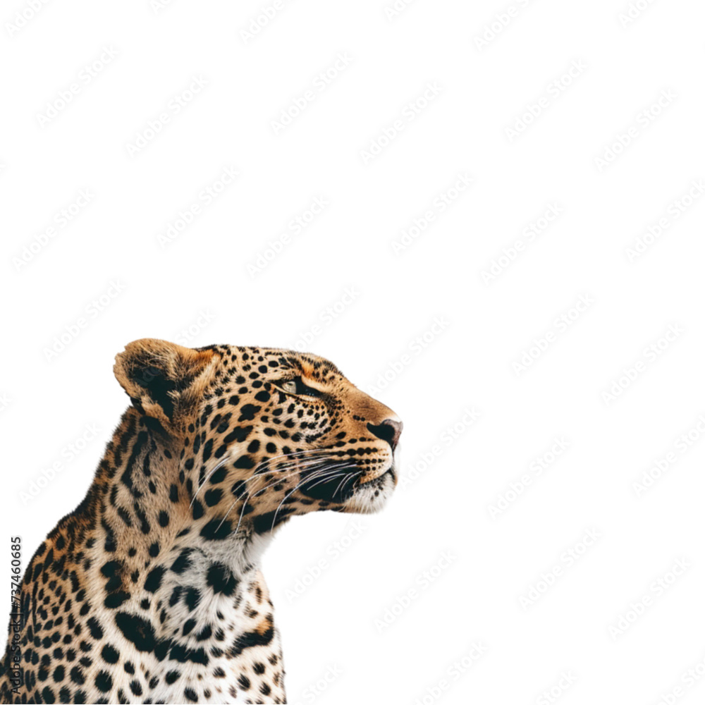 Fototapeta premium leopard isolated on a white background with clipping path.