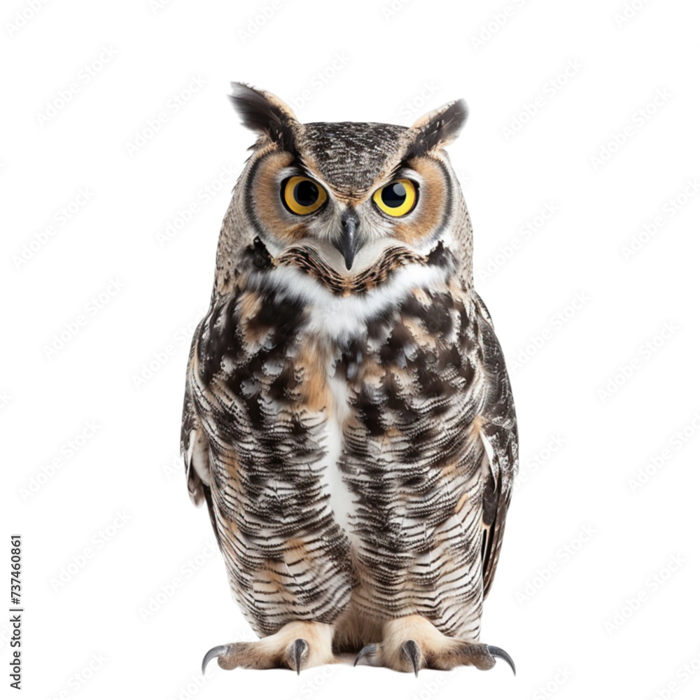 Fototapeta premium owl isolated on a white background with clipping path.