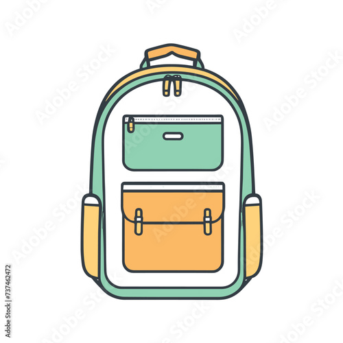 School bag cartoon illustration clipart vector design