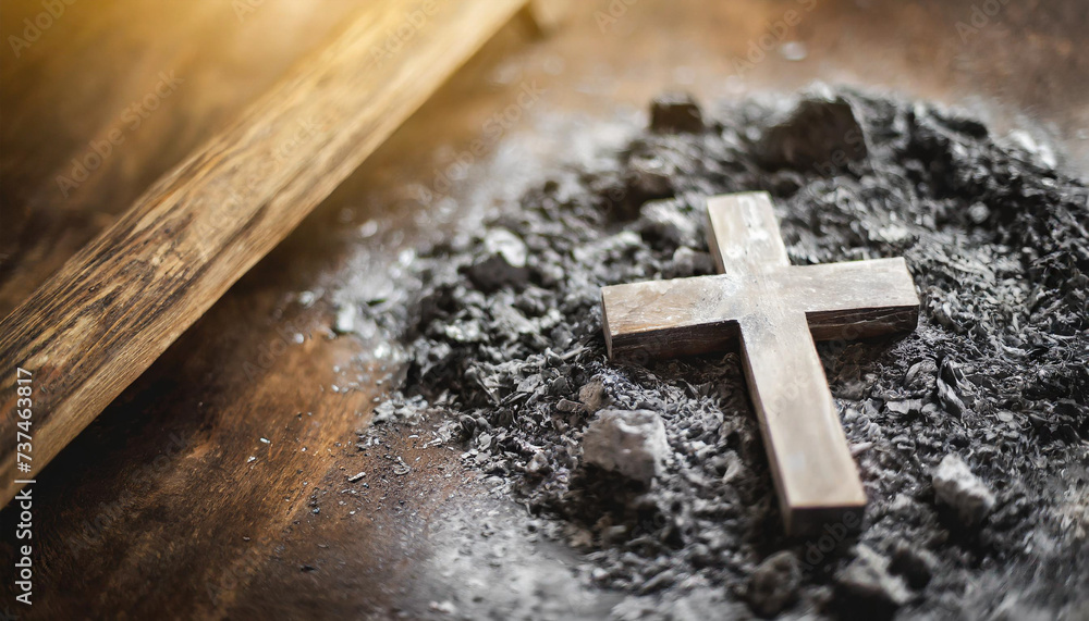 cross-shaped ashes on Ash Wednesday, symbolizing penance and renewal