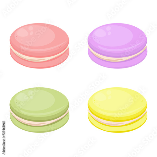 pink, purple, green, yellow macarons