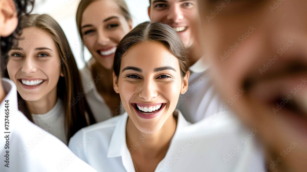 People at work, Team of smiling casual woman conduct detailed briefings or training People at work, Team of smiling casual woman conduct detailed briefings or training