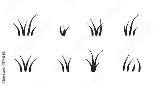 Doodle bunch of grass. Hand drawn lawn bush of grass in sketch style. Natural design element, clip art for decoration, coloring page