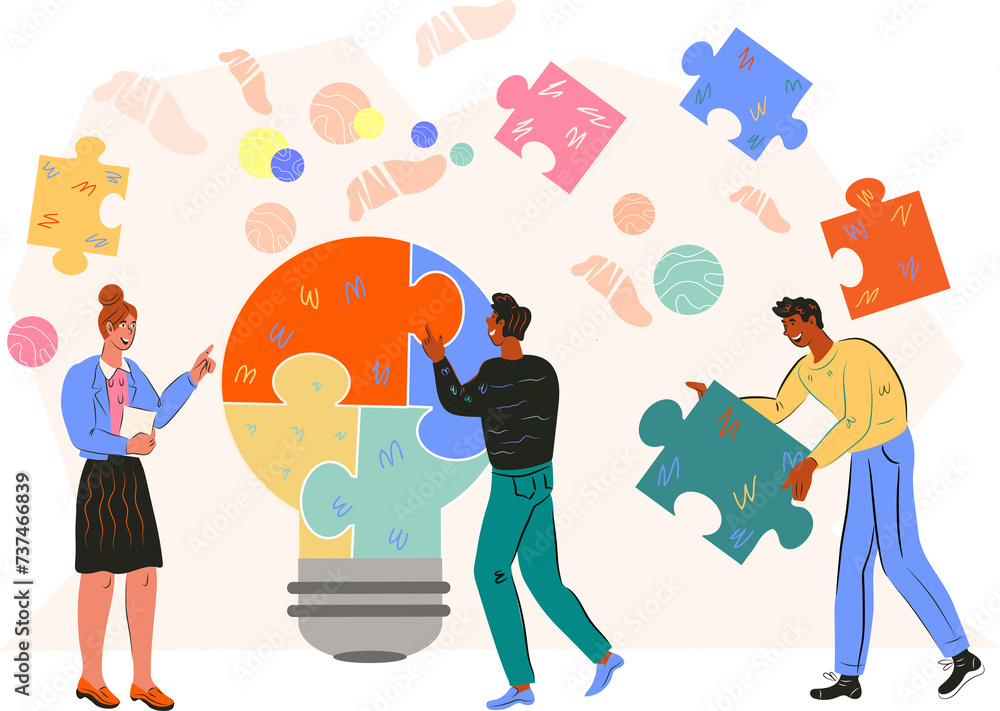 Teamwork and partnership, business collaboration concept of joint ...