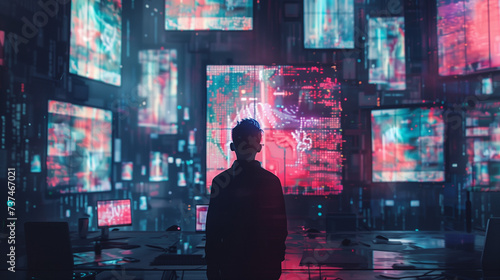 Wallpaper Mural Cybersecurity Operations in a Digital Command Center Torontodigital.ca