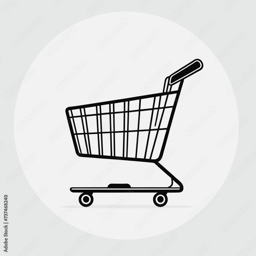 Cartoon shopping cart icon clip art vector illustration Cartoon shopping cart icon clip art vector illustration