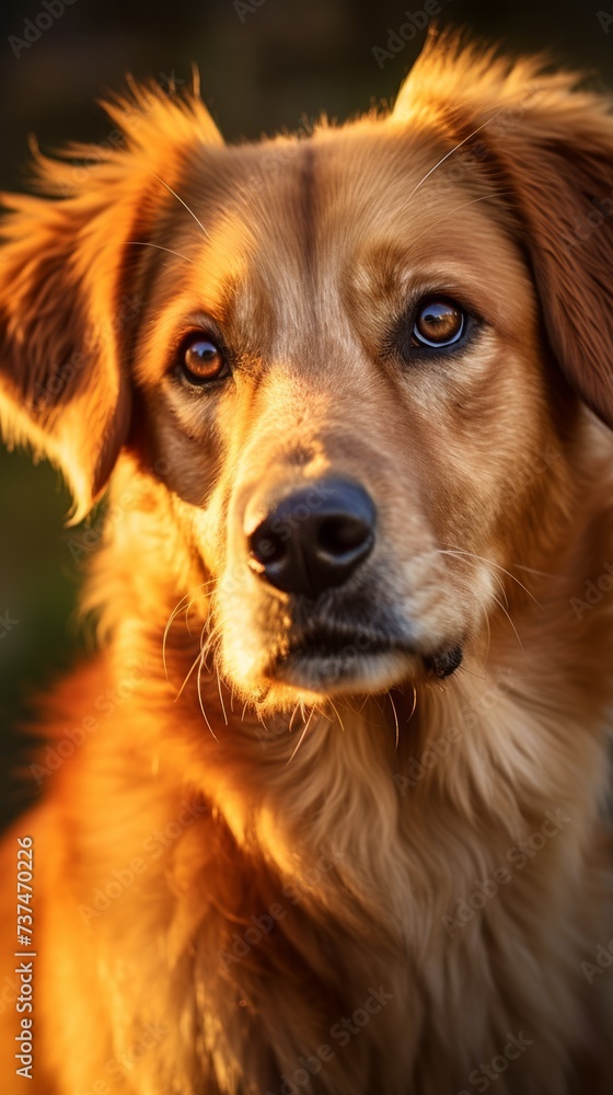 Portrait of a dog with a golden coat