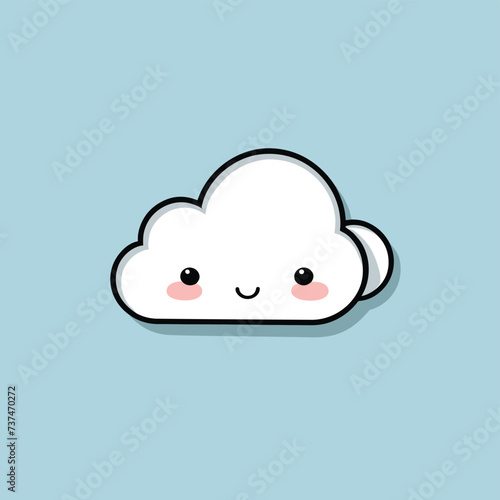 Minimalist illustration of fluffy clouds flat vector icon design