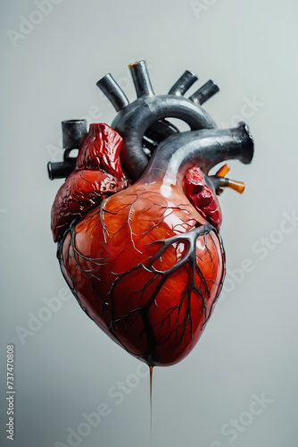 3d rendered illustration of human anatomy, heart on light background