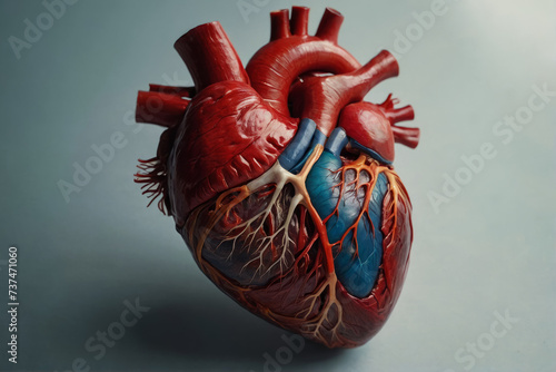 3d rendered illustration of human anatomy, heart on light background