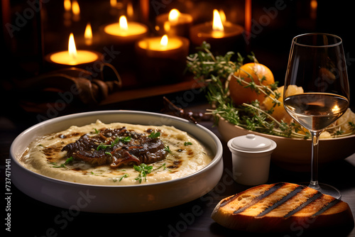 The Quintessential French Gourmet Dinner: Duck Confit, Escargot, Crème Brûlée, and a Bottle of Bordeaux