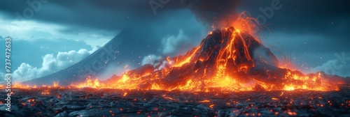 Volcanic Fury: A Dramatic Eruption Generative AI