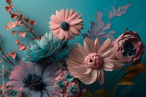 flowers with a pastel backdrop