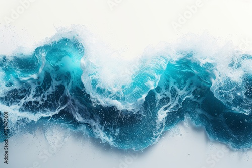 Blue and white ocean wave illustration photo