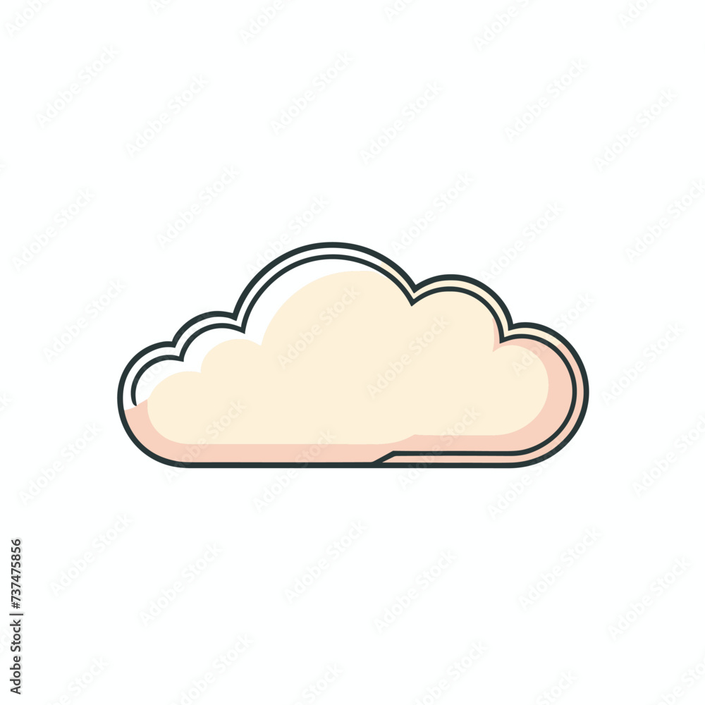 Minimalist illustration of fluffy clouds flat vector icon design Minimalist illustration of fluffy clouds flat vector icon design