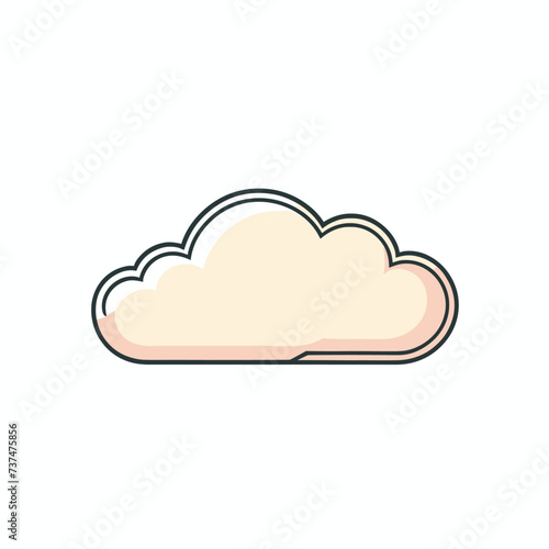 Minimalist illustration of fluffy clouds flat vector icon design