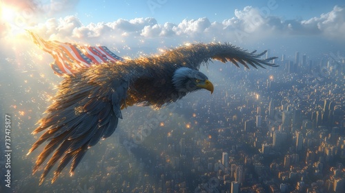 The Eagle Flies High Above the City