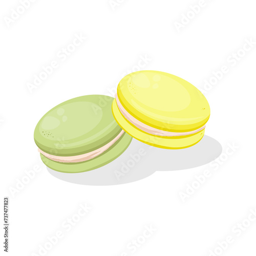 green and yellow macarons