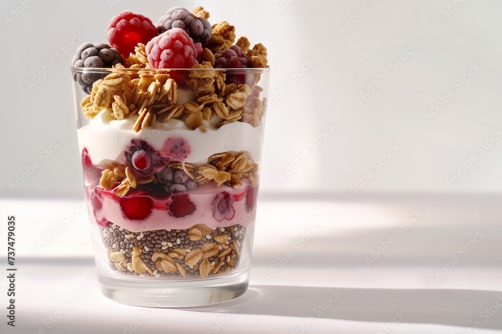 Greek Yogurt Parfait with Mixed Berries and Chia Seeds Greek Yogurt Parfait with Mixed Berries and Chia Seeds